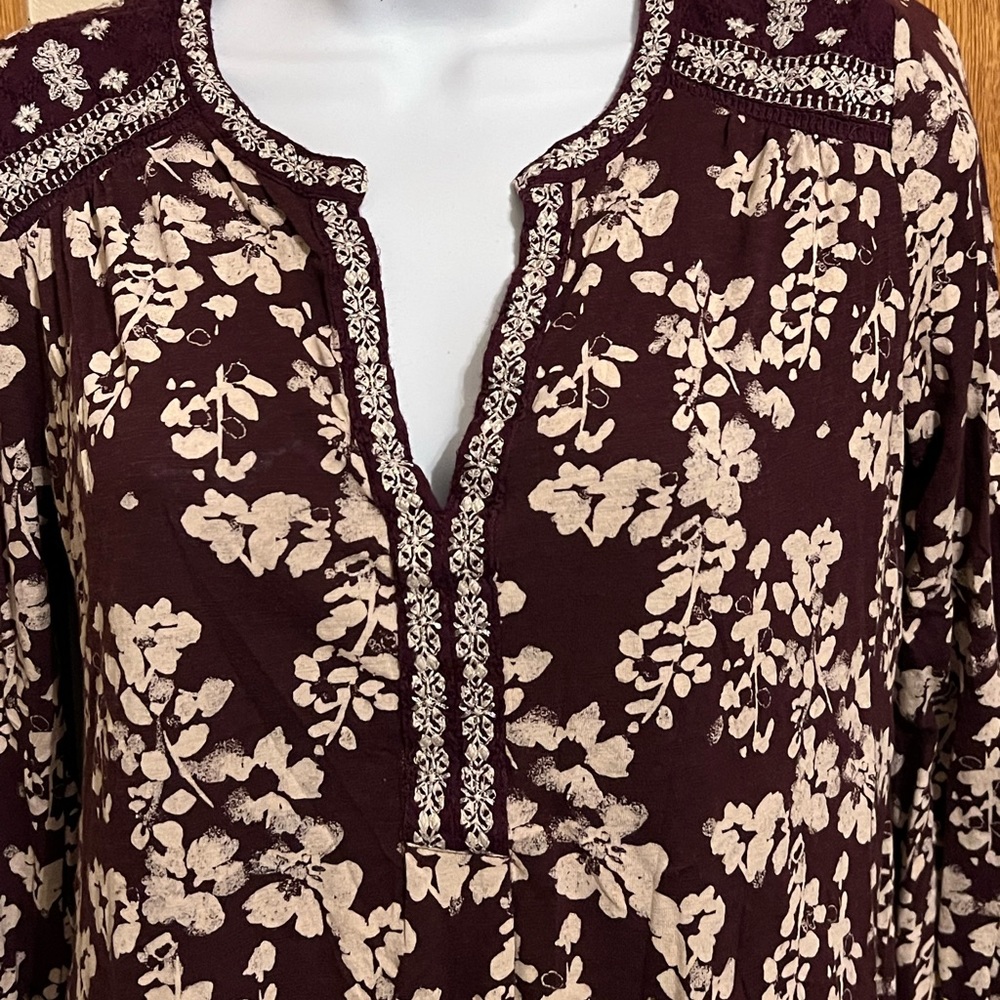 Lucky Brand, Woman’s small, color is plum, 50% cotton & 50% rayon.